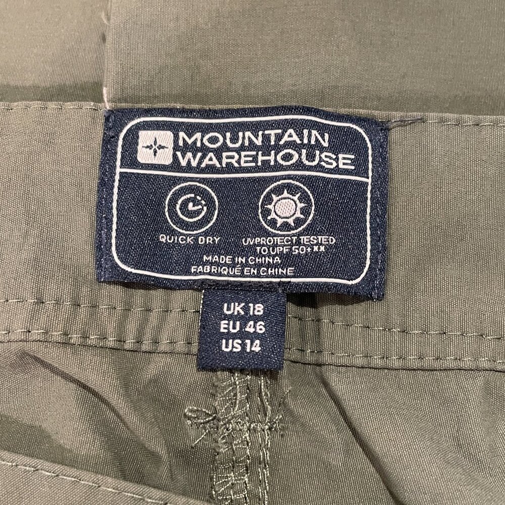 MOUNTAIN WAREHOUSE "Conniston" Stretch Cargo Outdoor Trousers Olive Women 14 - Picture 5 of 10